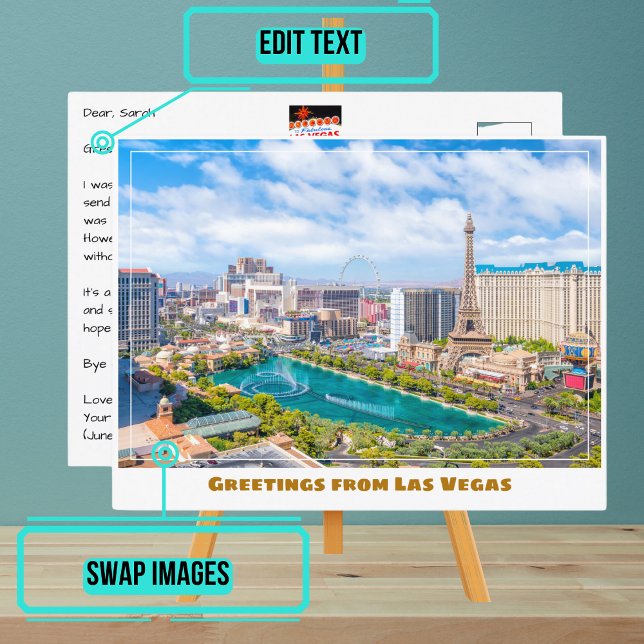 Cartão Postal Las Vegas Strip de cima (Please enjoy our postcard)