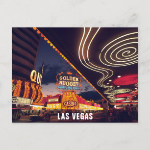 Cartão Postal Las Vegas Strip no Night Casino Neon Lights