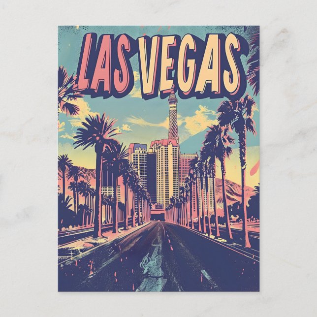Cartão Postal Las Vegas Vintage Art (Frente)