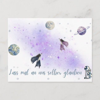 Cartão Postal „Lass mal an uns selber glauben“ Postkarte