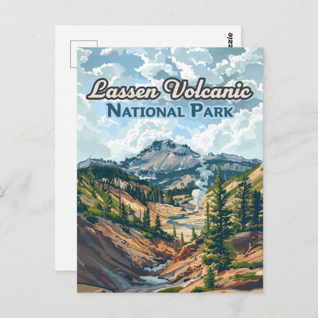 Cartão Postal Lassen Volcanic Park California Volcano (Frente/Verso)
