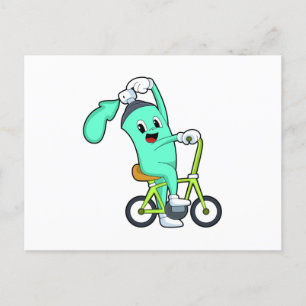 Cartão Postal Lata de pulverização com Bicicleta