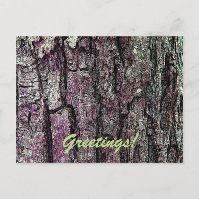 Cartão Postal Latido Pine Antigo com Saudações de Texto (Frente)
