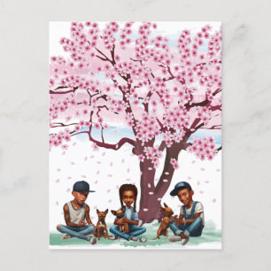 Cartão Postal Latino Boys com Chihuahuas