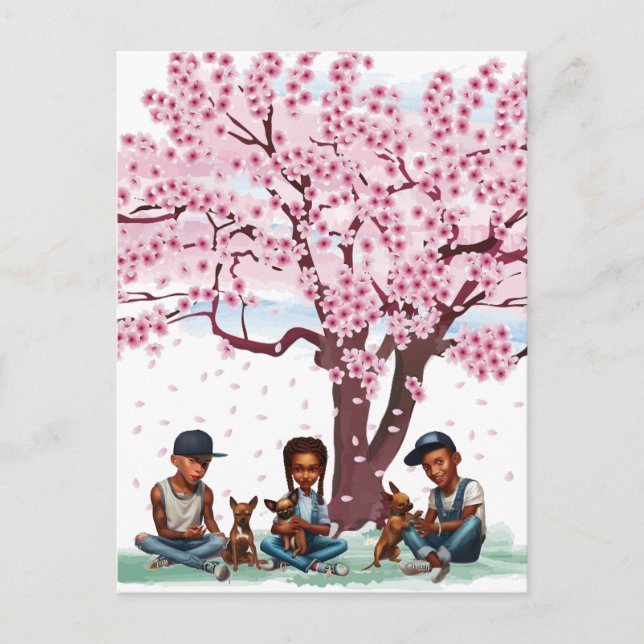 Cartão Postal Latino Boys com Chihuahuas (Frente)