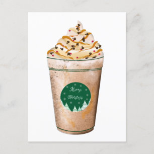 Cartão Postal Latte Natalício com Canelado de Caramelo