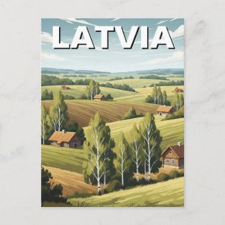 Cartão Postal Latvia Countryside Travel
