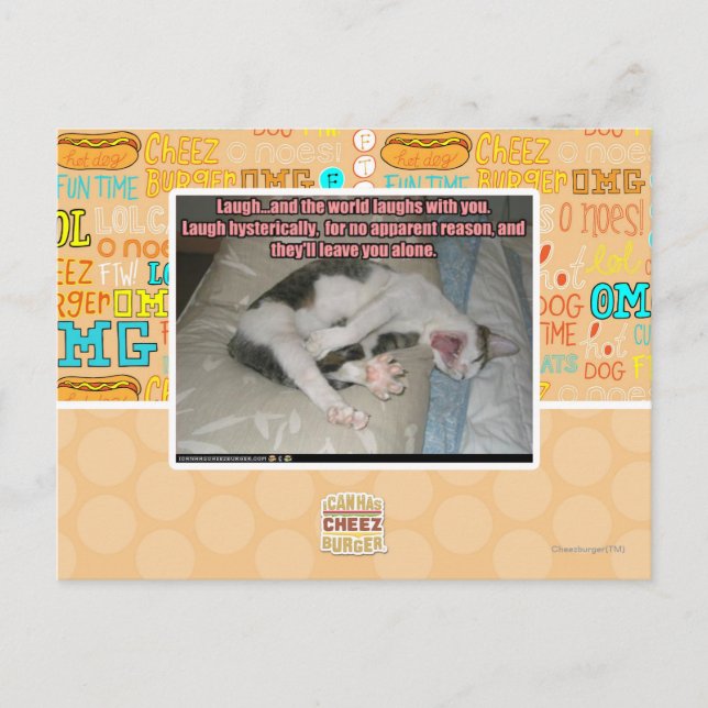 Cartão Postal Laugh and the world laughs with you (Frente)