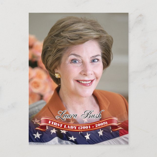 Cartão Postal Laura Bush, Primeira-dama dos EUA (Frente)