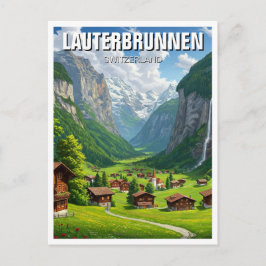 Cartão Postal Lauterbrunnen Viagem Suíça
