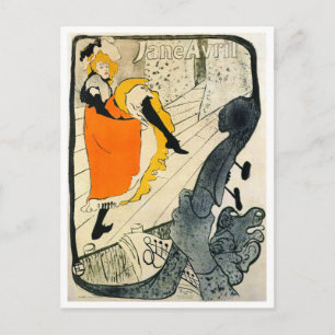 Cartão Postal Lautrec: Jane Avril Dancing the Can-Can