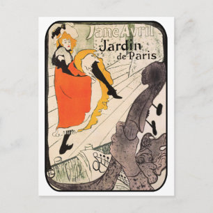 Cartão Postal Lautrec: Jane Avril, Jardin de Paris