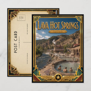 Cartão Postal Lava Hot Springs Idaho Arte Vintage Art Déco Idade