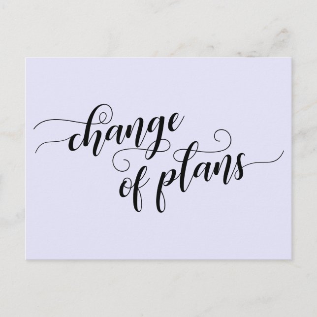 Cartão Postal Lavanda Elegante de Planos Adiados de Casamento (Frente)