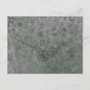 Cartão Postal Lavanda Flores e Borboletas Abstrato