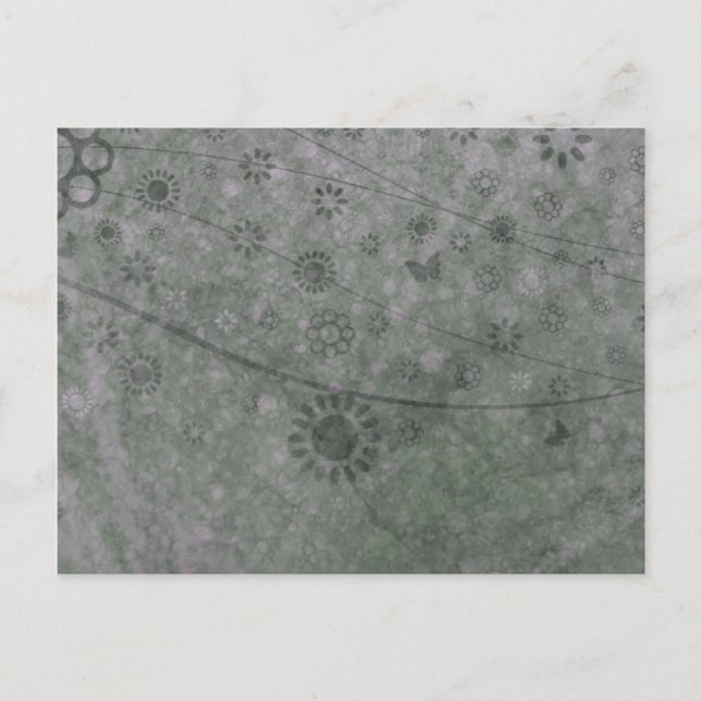 Cartão Postal Lavanda Flores e Borboletas Abstrato (Frente)