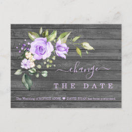 Cartão Postal Lavanda Flores Velho Casamento de Celeiro Adiado