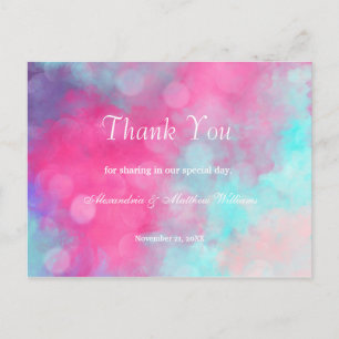 Cartão Postal Lavanda rosa cor-de-rosa com aquarela