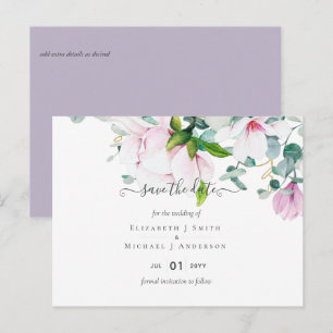 Cartão Postal Lavanda Rosa Magnolias Posta Datas de Salvamento E