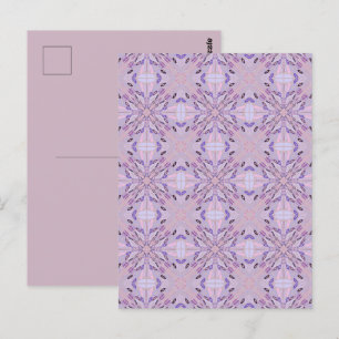 Cartão Postal Lavanda Rosa Violeta Roxo Arte Abstrata Geométrica