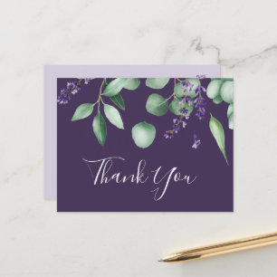 Cartão Postal Lavanda russa Cartão-postal Puro Obrigado