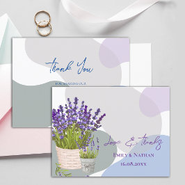 Cartão Postal Lavanda Rustic Purple Floral Casamento Obrigado