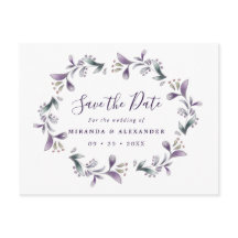 Lavanda Salvar a data floral roxo e verde