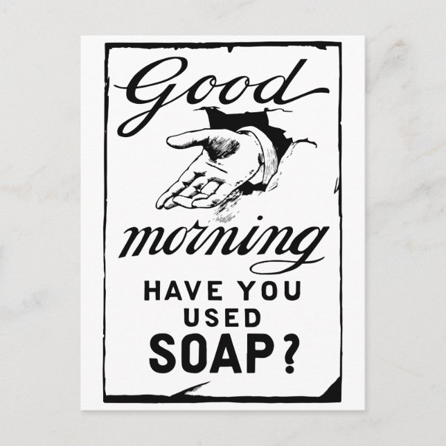 Cartão Postal lavar as mãos - higiene retrorreflectora e (Frente)