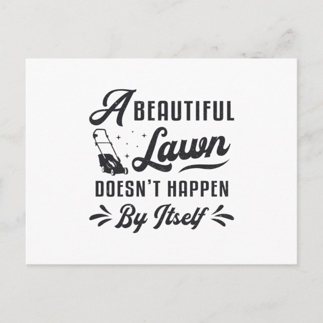 Cartão Postal Lawn Mower Um Belo Jardinagem (Frente)