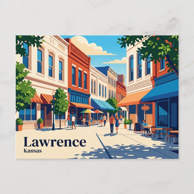 Cartão Postal Lawrence Kansas (Frente)