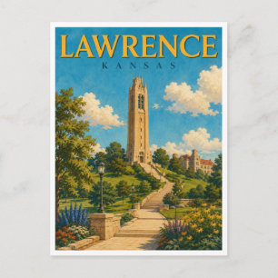 Cartão Postal Lawrence Kansas Campanile GeoSaga
