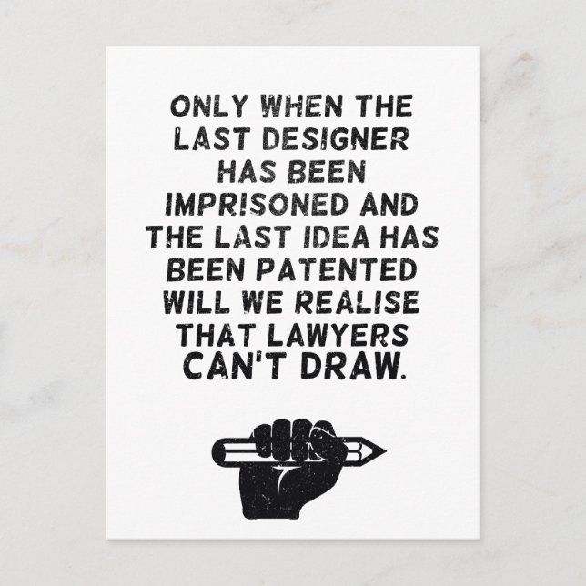 Cartão Postal Lawyers can't draw ! (Frente)