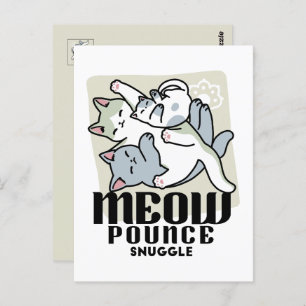 Cartão Postal Lazer - Design de Gatos Preguiçosos