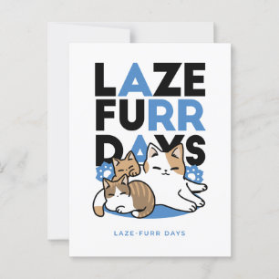 Cartão Postal Lazer - Design de Gatos Preguiçosos