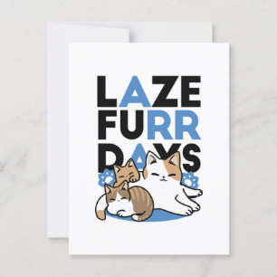 Cartão Postal Lazer - Design de Gatos Preguiçosos