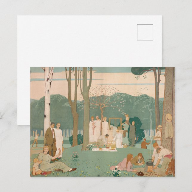 Cartão Postal Lazer Familiar - Um Dia no Parque, Antigos Tempos (Frente/Verso)