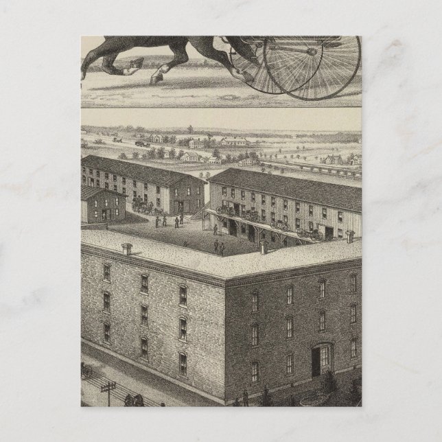 Cartão Postal LB Johns's Carruagem Works, Abilene, Kansas (Frente)