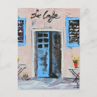 Cartão Postal Le Cafe, Palette Knife Painting in Oil