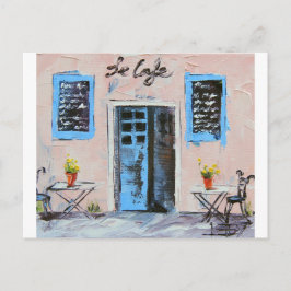 Cartão Postal Le Cafe, Palette Knife Painting in Oil