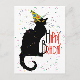 Cartão Postal Le Chat Noir Happy Birthday