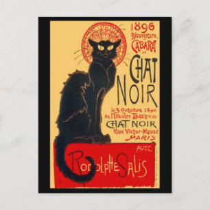 Cartão Postal Le Chat Noir, The Black Cat, Art Postcard