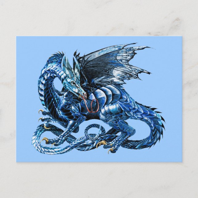 Cartão Postal Le dragon bleu - (Frente)