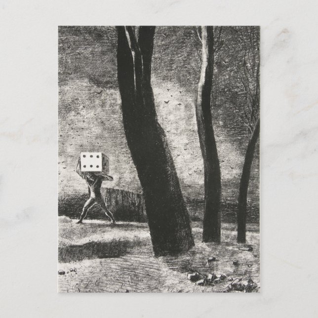 Cartão Postal Le Joueur (O Jogador) por Odilon Redon (Frente)