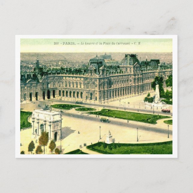 Cartão Postal Le Louvre, Paris, France Vintage (Frente)