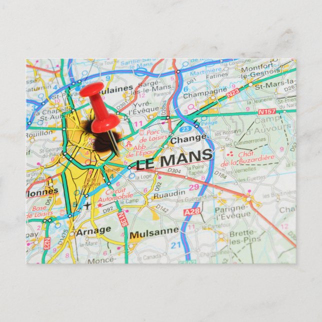 Cartão Postal Le Mans, França (Frente)