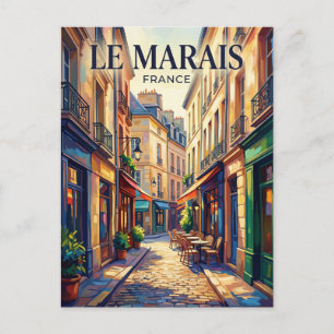 Cartão Postal Le Marais França
