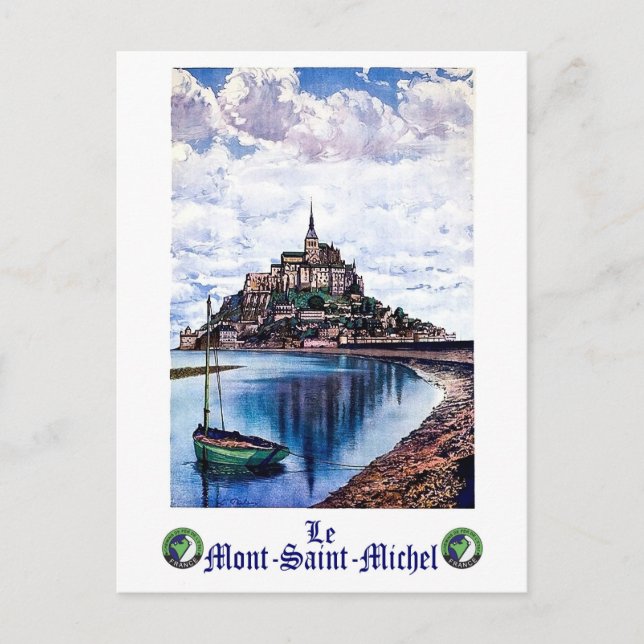 Cartão Postal Le Mont-Santo-Michel, Normandia, França, colheita (Frente)