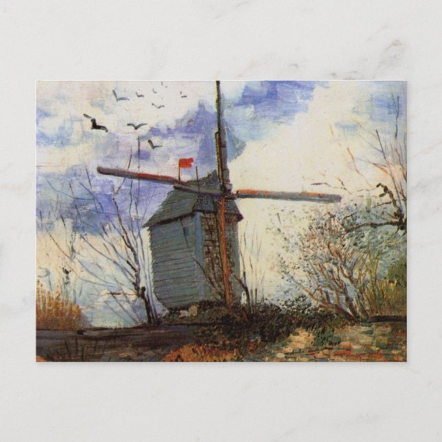 Cartão Postal Le Moulin de la Galette by Vincent van Gogh (Frente)