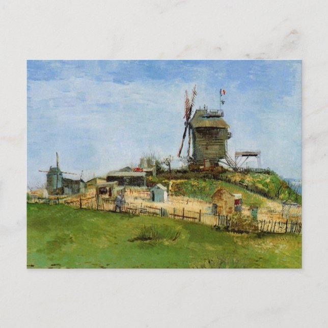 Cartão Postal Le Moulin de la Galette por Vincent van Gogh (Frente)