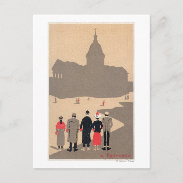 Cartão Postal Le Pantheon Art Deco SceneParis, França (Frente)